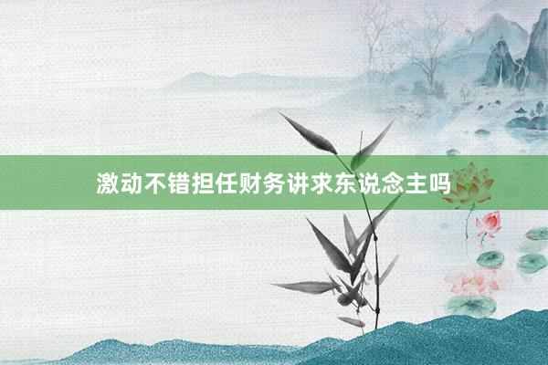激动不错担任财务讲求东说念主吗