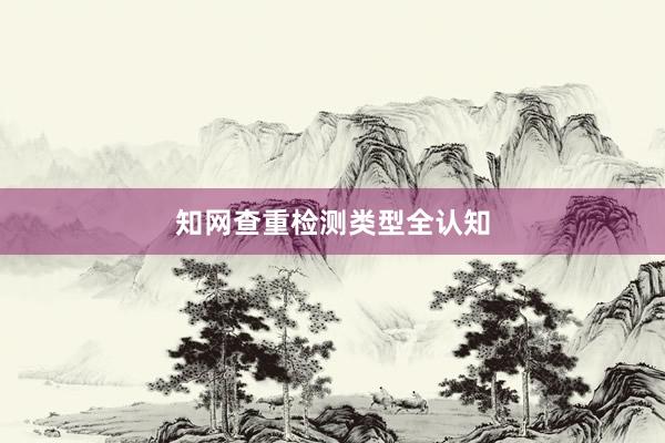 知网查重检测类型全认知